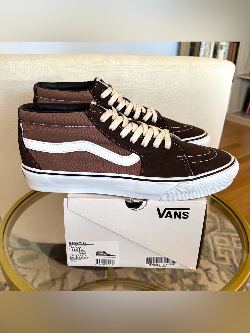 JJJJound Vans Sk8 Mid Vlt Lx Brown True White Sneakers Men’s Size 11